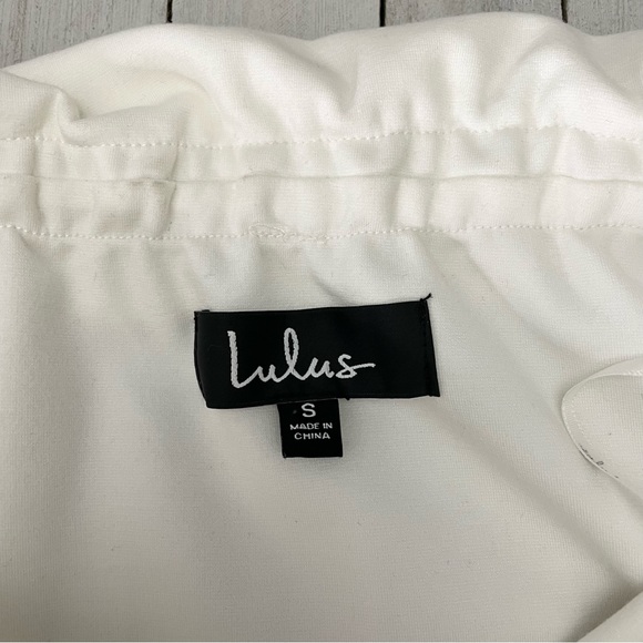 LULUS Off Shoulder Short Sleeve Asymmetric Peplum Top - Picture 6 of 6